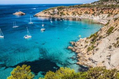 Es vedra island of Ibiza  Cala d Hort in Balearic islands clipart
