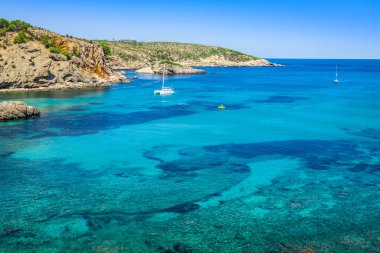 Ibiza cala benirras plaj san'joan balearic Islands, İspanya