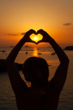 Ibiza cala conta, Ibiza, san antonio yakınındaki güzel gün batımı