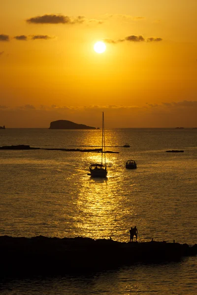 Ibiza Beautiful sunset in Cala Conta, Ibiza,near San Antonio — Stock Photo, Image