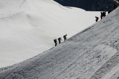 aiguille du midi iklimlendirme ve tırmanış sırasında gelen görünümü 