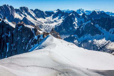Mont blanc Dağı massif yaz peyzaj (görünümünden aiguille d