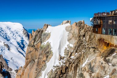 kaya aiguille du midi, mont-blanc, Fransa, bea tarafından görünüm