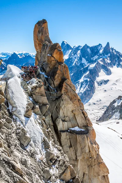 Bergsteiger auf der Route.aiguille du midi — Stockfoto