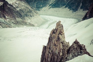 mont blanc üzerinde bulunan bir buzul Mer de glace (deniz buz) olduğunu