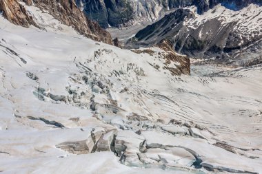 mont blanc üzerinde bulunan bir buzul Mer de glace deniz gibi