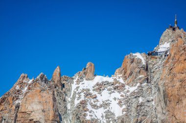 kaya aiguille du midi, mont-blanc, Fransa, bea tarafından görünüm
