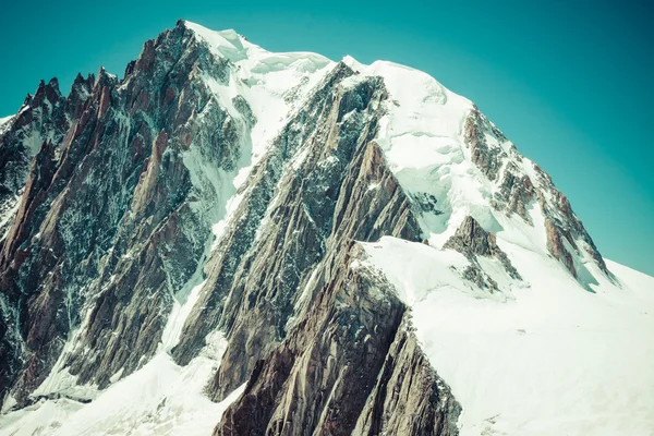 查看上阿尔卑斯从钻头 du midi，夏蒙尼. — 图库照片