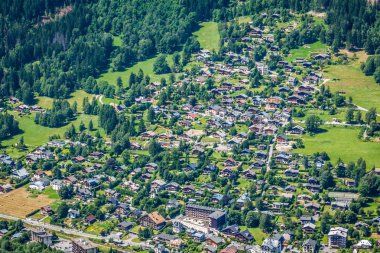 Chamonix havadan görünümden aiguille du midi, Fransa