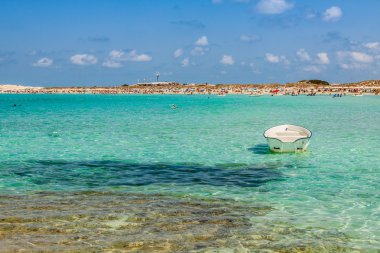 Formentera Balear Island view Batı sahilini denizden 