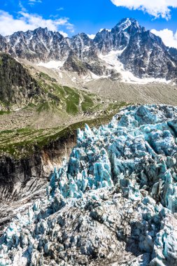 argentiere Buzulu görünümü, chamonix, mont blanc massif, Alpler, fran