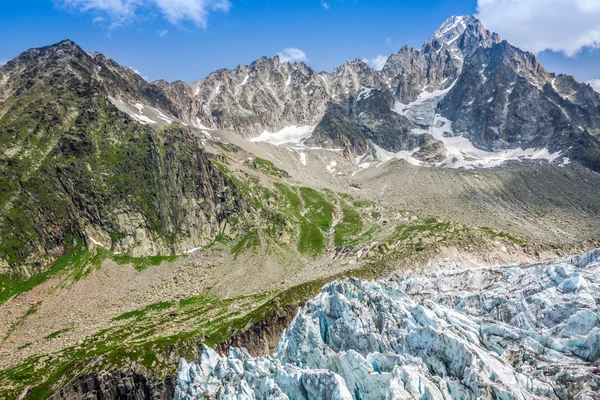 Vistas al glaciar Argentiere, Chamonix, Macizo del Mont Blanc, Alpes, Fran — Foto de Stock