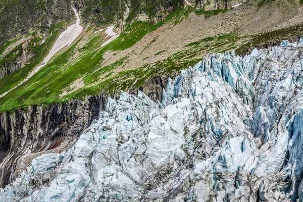 Geleira Argentiere vista, Chamonix, Mont Blanc Maciço, Alpes, Fran — Fotografia de Stock