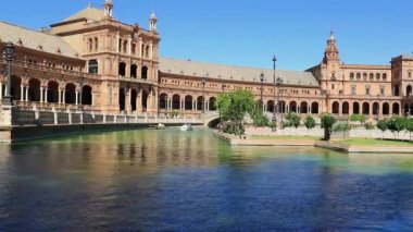 Sevilla, İspanya - ünlü plaza de espana. eski Simgesel Yapı.