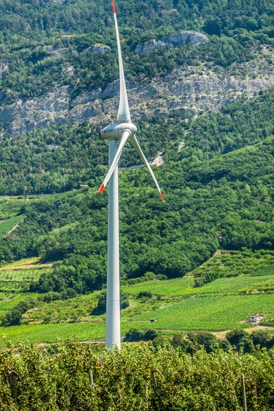 Windmill, group of aligned windmills for electric power generati — Stock Photo, Image