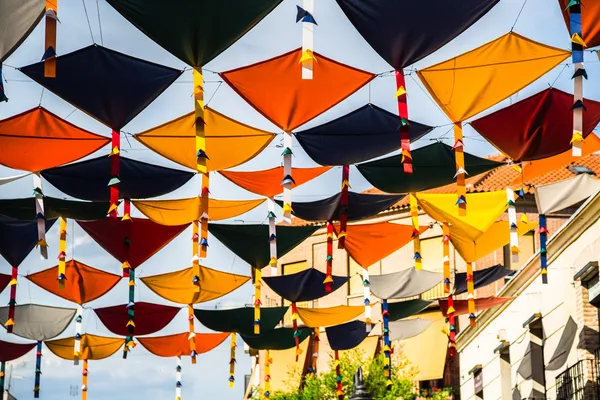 Hintergrund bunt Straßendekoration, Madrid — Stockfoto