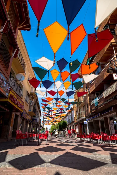 Madrid, Spagna 25 luglio, 2014 Sfondo colorato decorazione strade — Foto Stock