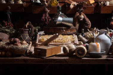 İtalyan öğeleri ve gıdalar çeşitli topluluğu