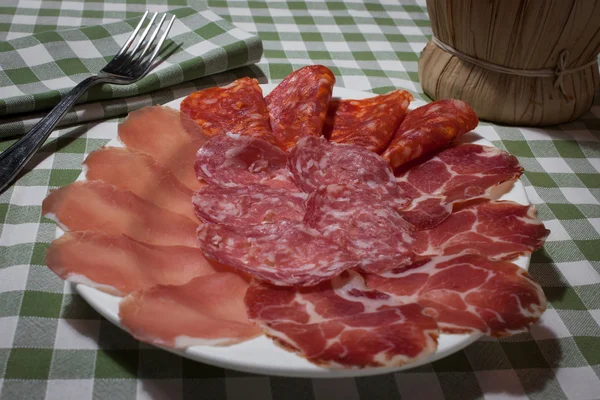 Teller mit italienischem Aufschnitt — Stockfoto
