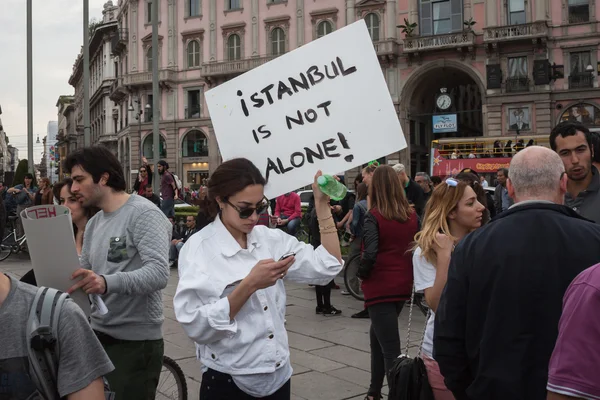 ミラノでのトルコのデモンストレーション — ストック写真