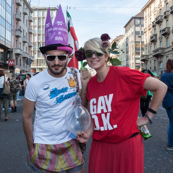 W parada dumy gejowskiej 2013 w Mediolanie — Zdjęcie stockowe