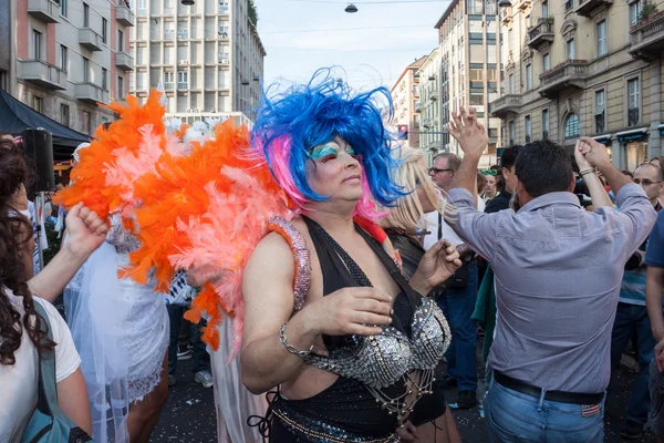 Op gay pride parade 2013 in Milaan — Stockfoto