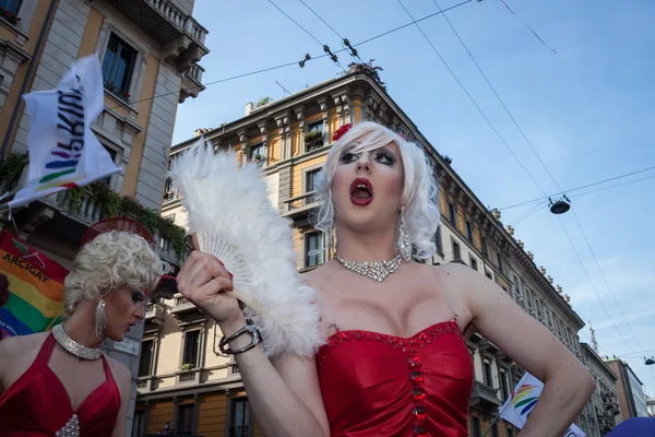 En el desfile del orgullo gay 2013 en Milán — Foto de Stock