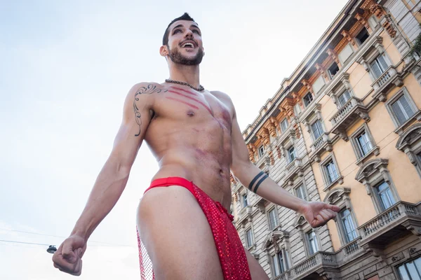 At gay pride parade 2013 in Milan — Stock Photo, Image
