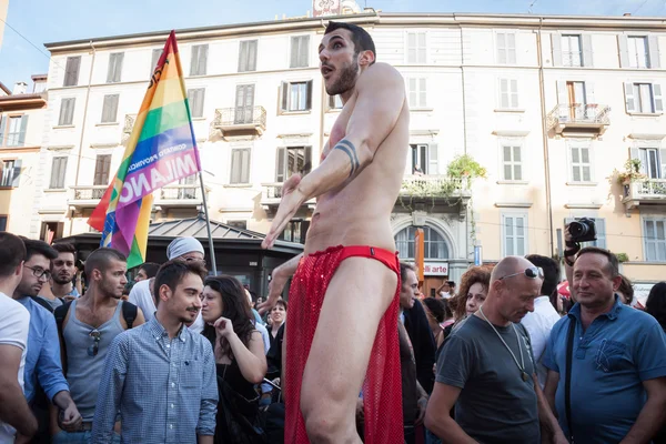 At gay pride parade 2013 in Milan — Stock Photo, Image