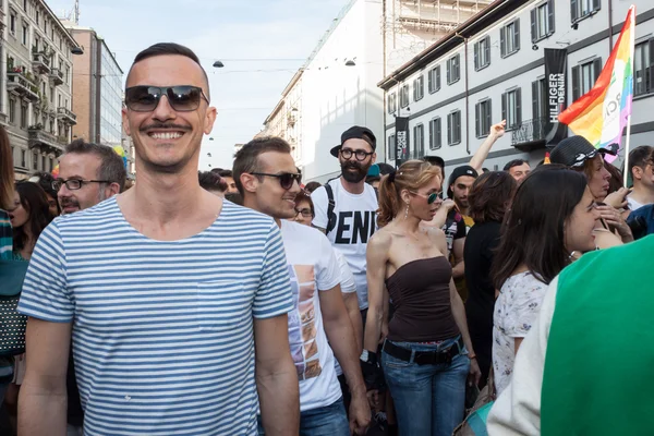 Op gay pride parade 2013 in Milaan — Stockfoto