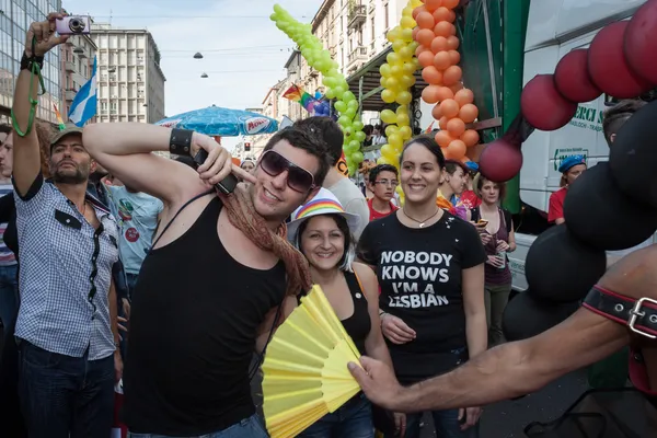 밀라노에서 게이 프라이드 퍼레이드 2013 — 스톡 사진