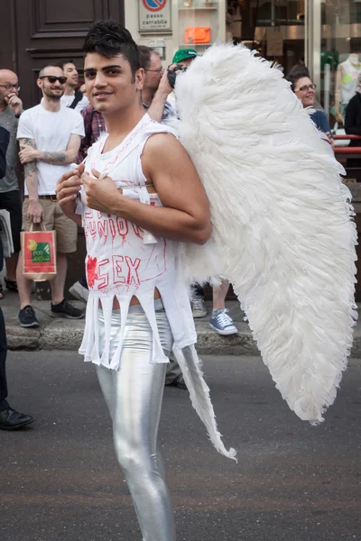 At gay pride parade 2013 in Milan — Stock Photo, Image