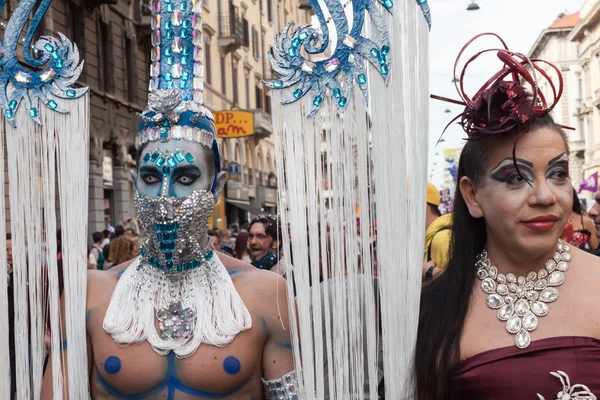 At gay pride parade 2013 in Milan — Stock Photo, Image