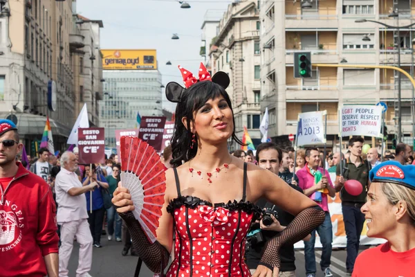 Au défilé gay pride 2013 à Milan — Photo