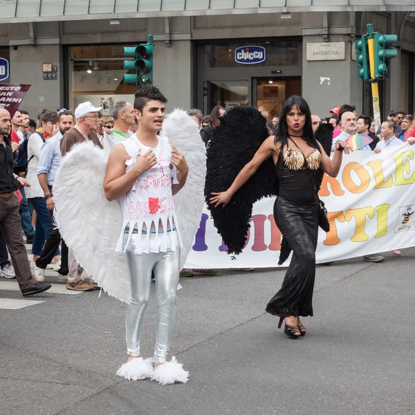 At gay pride parade 2013 in Milan — Stock Photo, Image