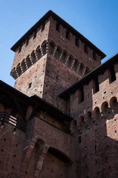 Torre del Castillo de Sforza (Castello Sforzesco ) — Foto de Stock