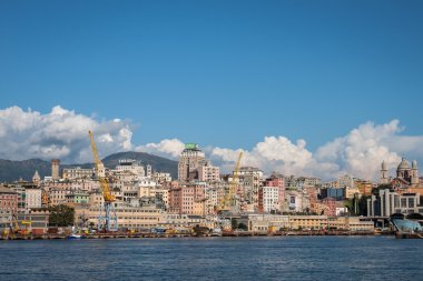 panoramik Cenova ve liman, İtalya