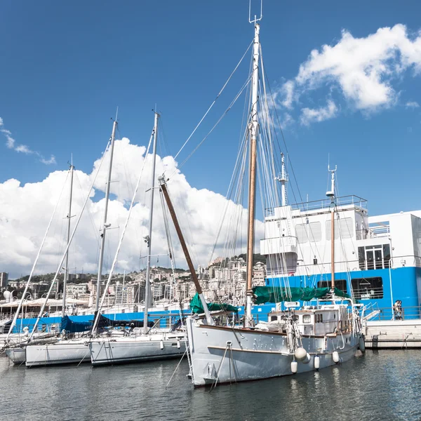 Sailing boats in the port of Genoa, Italy — Stock Photo, Image