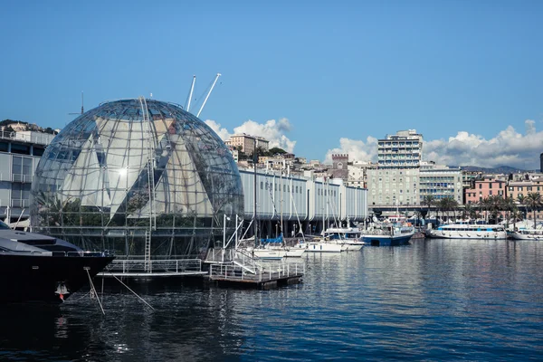 Panoramic view of the port of Genoa, Italy — Stock Photo, Image