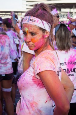 insanlar renk koşmak olay Milano, İtalya