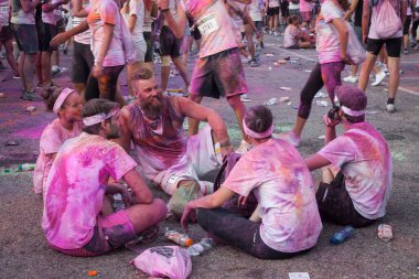 insanlar renk koşmak olay Milano, İtalya