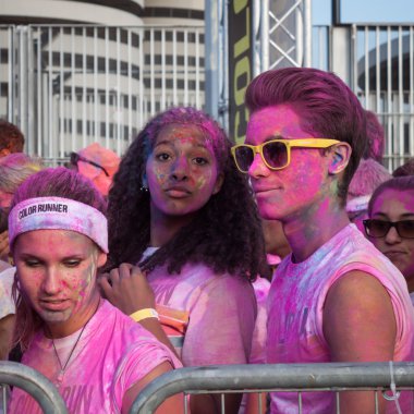 insanlar renk koşmak olay Milano, İtalya