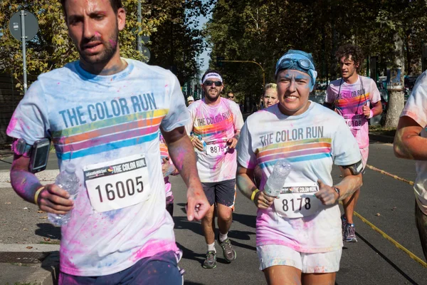 People at The Color Run event in Milan, Italy — Stock Photo, Image