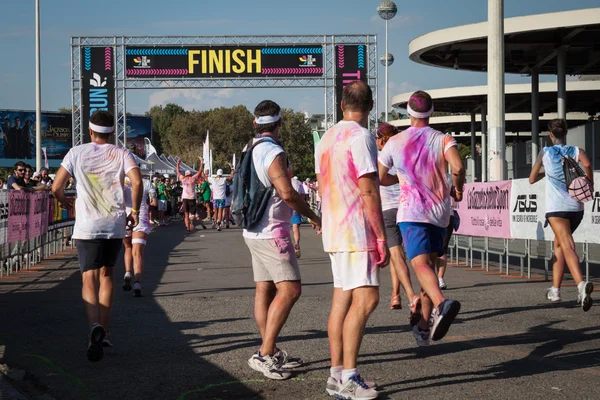 People at The Color Run event in Milan, Italy — Stock Photo, Image