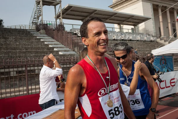 People at the Innovation Running in Milan, Italy — Stock Photo, Image