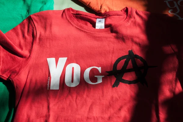 Funny t-shirt at Yoga Festival in Milan, Italy
