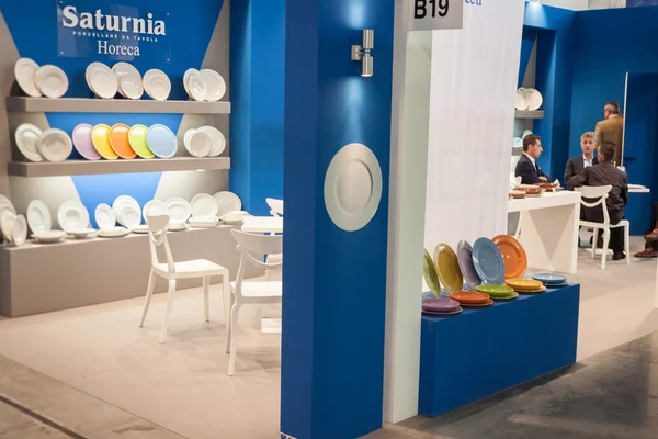 A dishware stand at Host 2013 in Milan, Italy — Stock Photo, Image