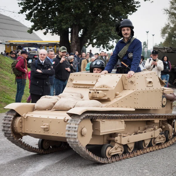 WW II Italian tank at Militalia 2013 in Milan, Italy — Stock Photo, Image