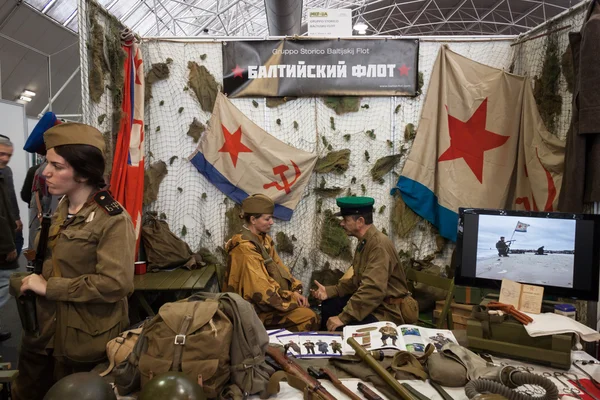 Red Army soldiers at Militalia 2013 in Milan, Italy — Stock Photo, Image