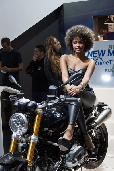 Beautiful model at EICMA 2013 in Milan, Italy — Stock Photo, Image